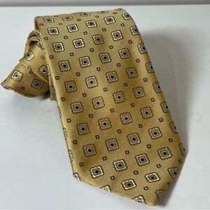 Ermenegildo Zegna Thick 100% Silk Geometric All Over Pattern Classic Power Tie